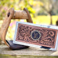 Upcycled LV Tooled Leather Cowhide Wallet Card Holder Boho