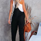 Black Adjustable Buckle Straps Cropped Jumpsuit - 7 Semicolon Couture