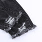 Black Ripped Slim Fit Jeans - 7 Semicolon Couture