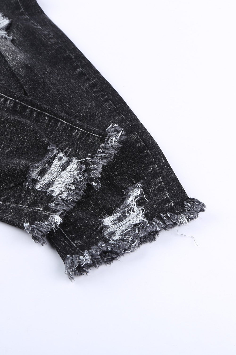 Black Ripped Slim Fit Jeans - 7 Semicolon Couture