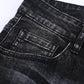 Black Ripped Slim Fit Jeans - 7 Semicolon Couture