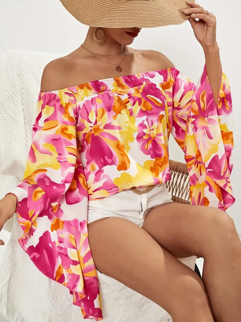 Bright Floral Off the Shoulder - 7 Semicolon Couture