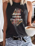 Broken Crayons Still Color Sleeveless top Dark Grey - 7 Semicolon Couture