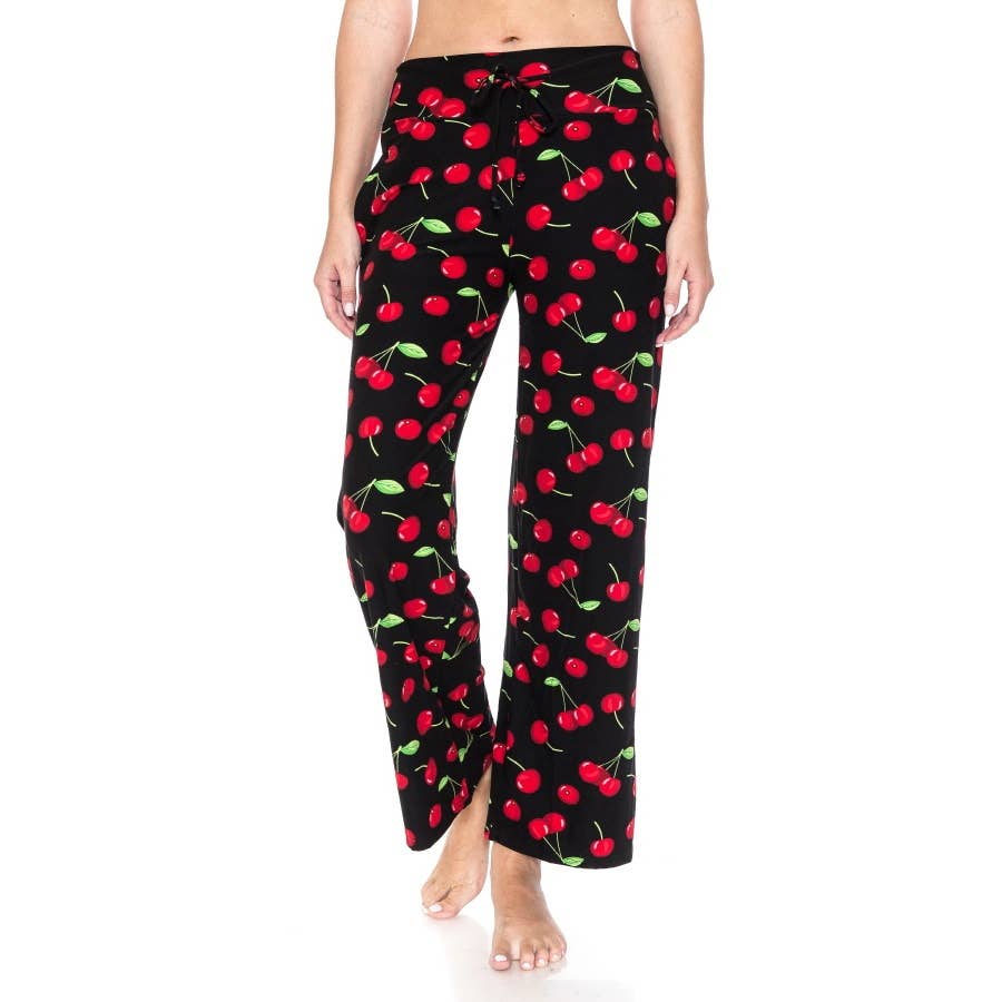 Buttery Soft Print Pajama Pants with Drawstring - 7 Semicolon Couture