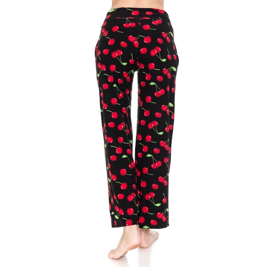 Buttery Soft Print Pajama Pants with Drawstring - 7 Semicolon Couture