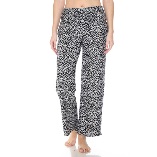 Buttery Soft Print Pajama Pants with Drawstring - Leopard Print - 7 Semicolon Couture