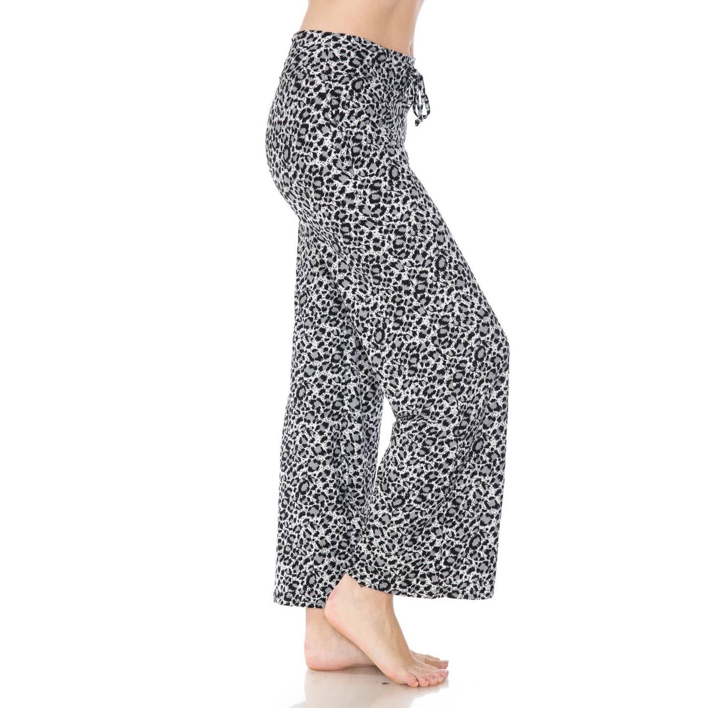 Buttery Soft Print Pajama Pants with Drawstring - Leopard Print - 7 Semicolon Couture