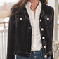 Button Up Long Sleeve Jacket with Chest Pockets - 7 Semicolon Couture