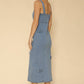 Denim dress with bow detailing