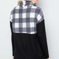 Celeste Full Szie Pocketed Plaid Turtleneck Long Sleeve Blouse - 7 Semicolon Couture