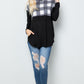 Celeste Full Szie Pocketed Plaid Turtleneck Long Sleeve Blouse - 7 Semicolon Couture