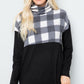 Celeste Full Szie Pocketed Plaid Turtleneck Long Sleeve Blouse - 7 Semicolon Couture