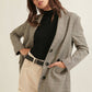 Check - Pattern Oversized Boyfriend Blazer - 7 Semicolon Couture