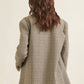 Check - Pattern Oversized Boyfriend Blazer - 7 Semicolon Couture