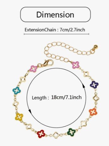 Colorful Clover Braclet - 7 Semicolon Couture