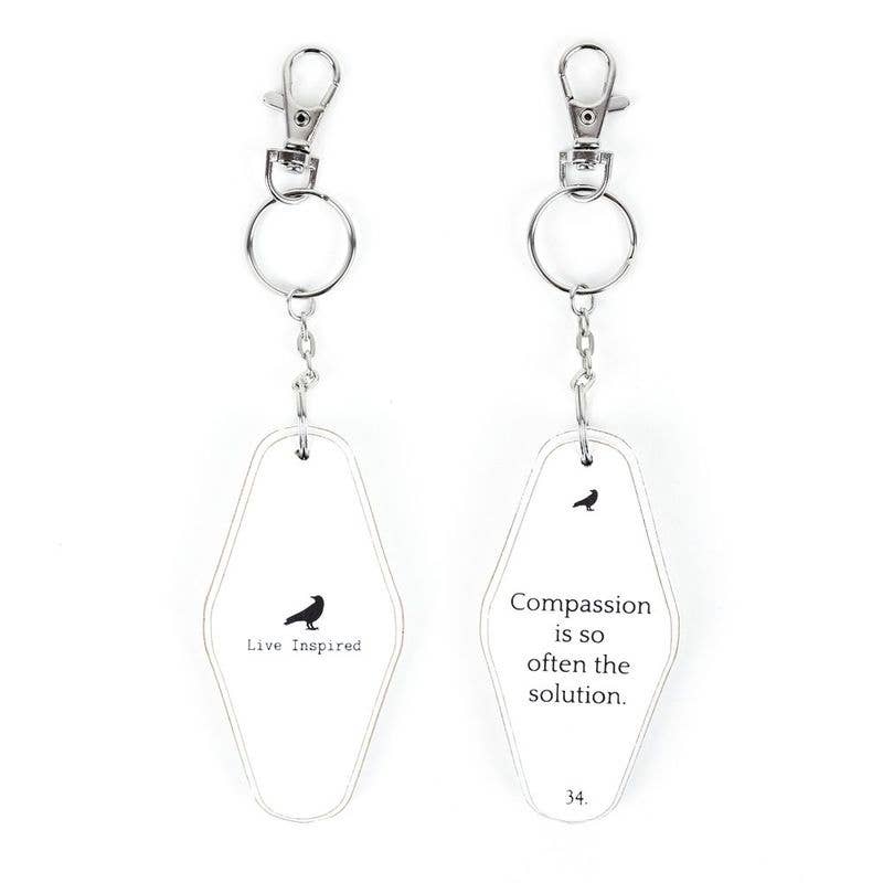 Compassion Wooden Keychain - 7 Semicolon Couture