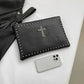 Cross Riveted Clutch - 7 Semicolon Couture