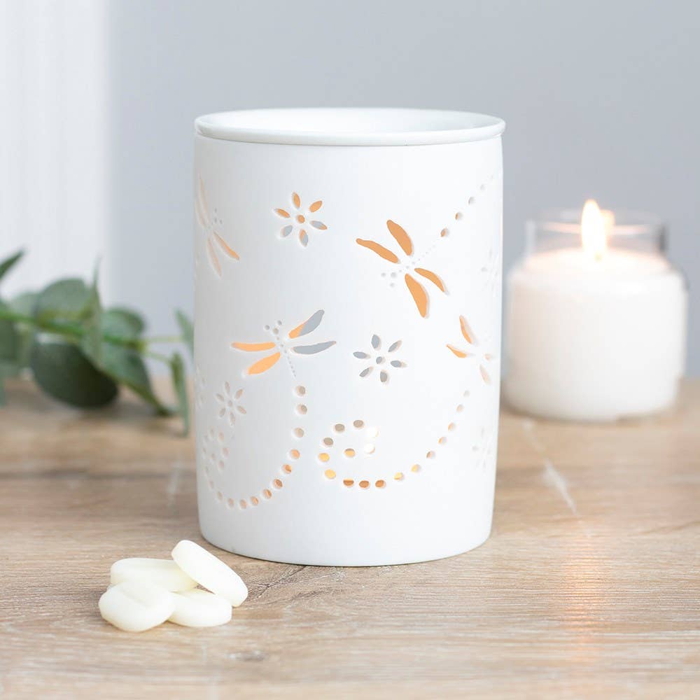 Cut Out Dragonfly Oil Burner and Wax Warmer - 7 Semicolon Couture