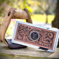 Upcycled LV Tooled Leather Cowhide Wallet Card Holder Boho