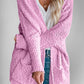 Double Take Pocketed Open Front Long Sleeve Cardigan - 7 Semicolon Couture