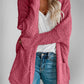 Double Take Pocketed Open Front Long Sleeve Cardigan - 7 Semicolon Couture