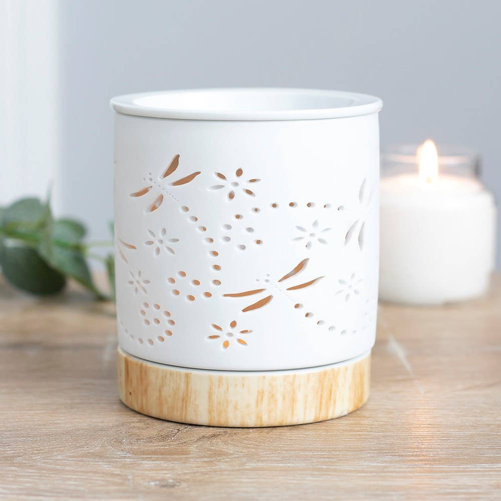 Dragonfly Matte Ceramic Oil Burner and Wax Warmer - 7 Semicolon Couture