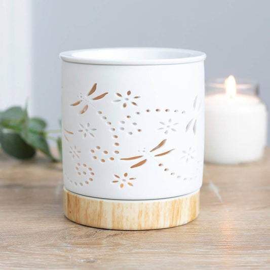 Dragonfly Matte Ceramic Oil Burner and Wax Warmer - 7 Semicolon Couture