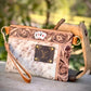 Upcycled LV Cowhide Leather Wristlet Crossbody Bag Western 