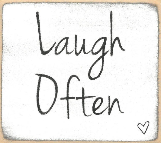 3x3- Laugh Often- Sign - 7 Semicolon Couture