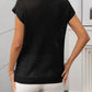 Openwork Round Neck Short Sleeve Knit Cover Up - 7 Semicolon Couture