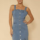 Denim dress with bow detailing