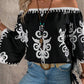 Boho Abstract Off Shoulder Blouse