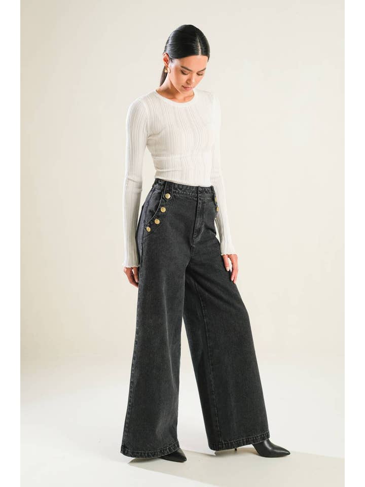 Free Market Denim Pants - 7 Semicolon Couture