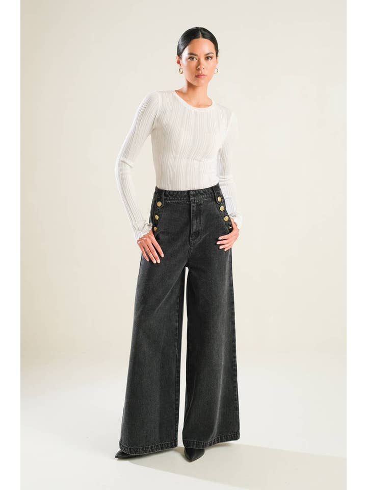 Free Market Denim Pants - 7 Semicolon Couture