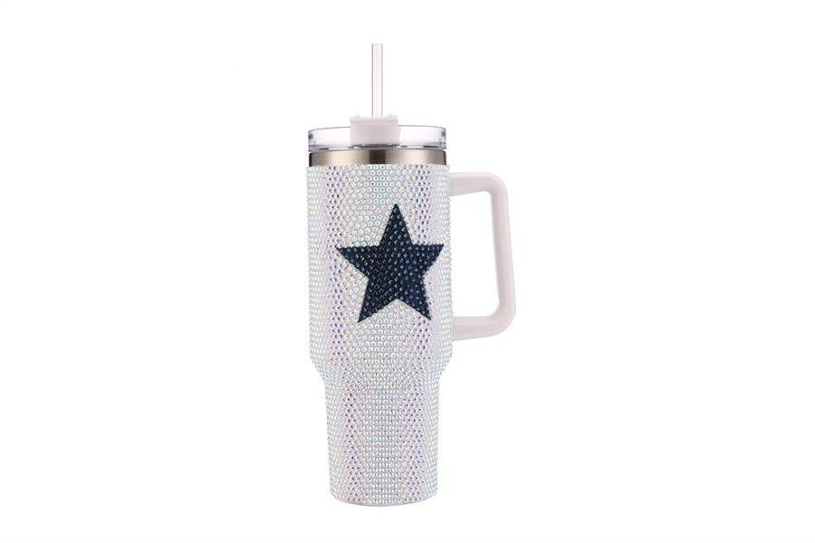 Full Rhinestone STAR Themed 40 oz Tumbler Cup - 7 Semicolon Couture