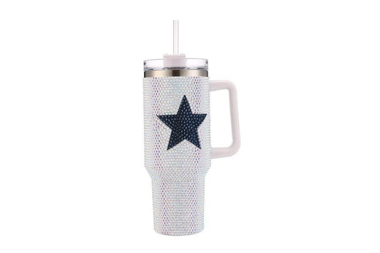 Full Rhinestone STAR Themed 40 oz Tumbler Cup - 7 Semicolon Couture