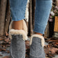 Furry Suede Round Toe Flat Sneakers - 7 Semicolon Couture