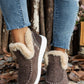 Furry Suede Round Toe Flat Sneakers - 7 Semicolon Couture