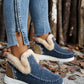 Furry Suede Round Toe Flat Sneakers - 7 Semicolon Couture