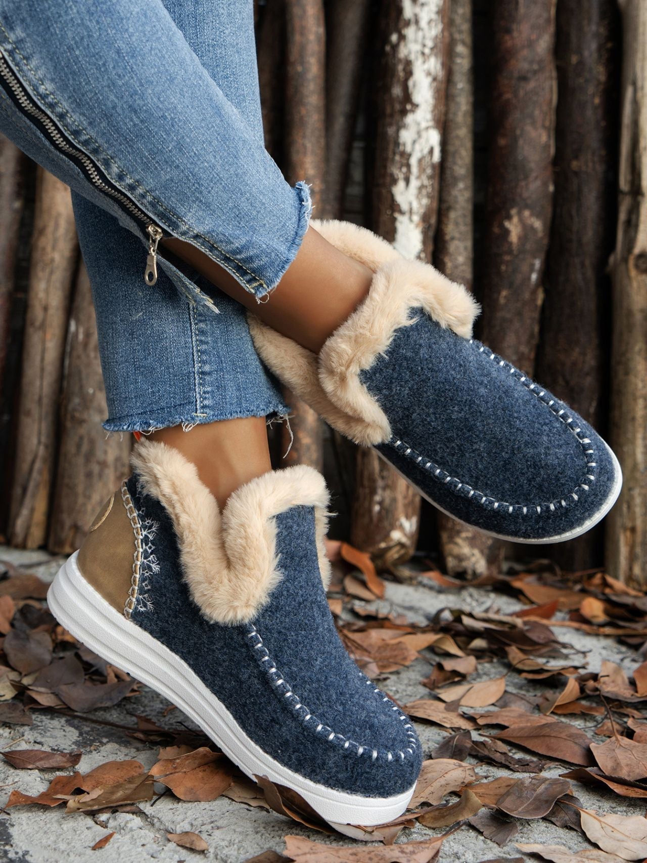 Furry Suede Round Toe Flat Sneakers - 7 Semicolon Couture