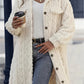 Fuzzy Button Up Long Sleeve Longline Coat - 7 Semicolon Couture