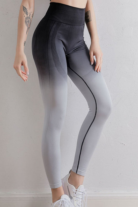 Gradient High Waist Sports Leggings - 7 Semicolon Couture