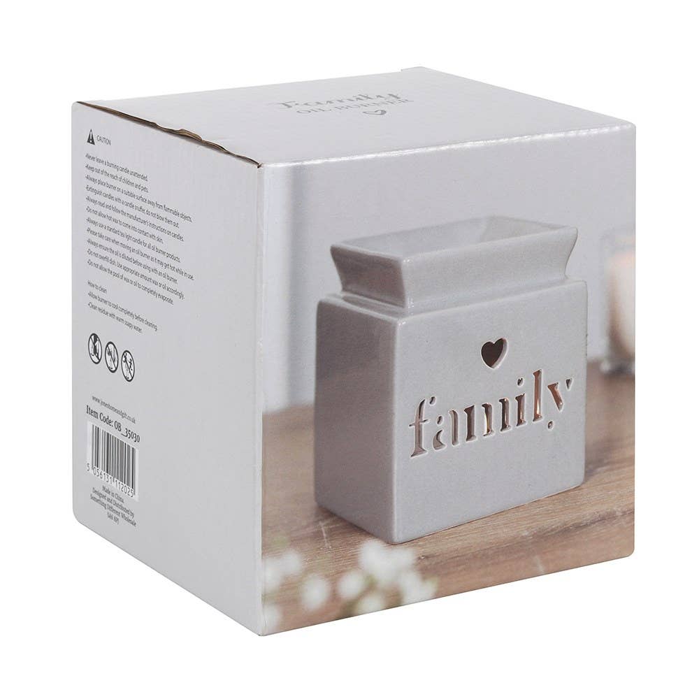 Grey Family Cut Out Oil Burner and Wax Warmer - 7 Semicolon Couture