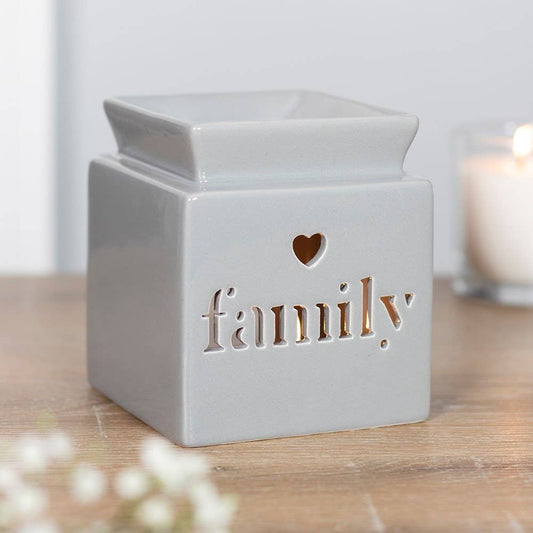 Grey Family Cut Out Oil Burner and Wax Warmer - 7 Semicolon Couture