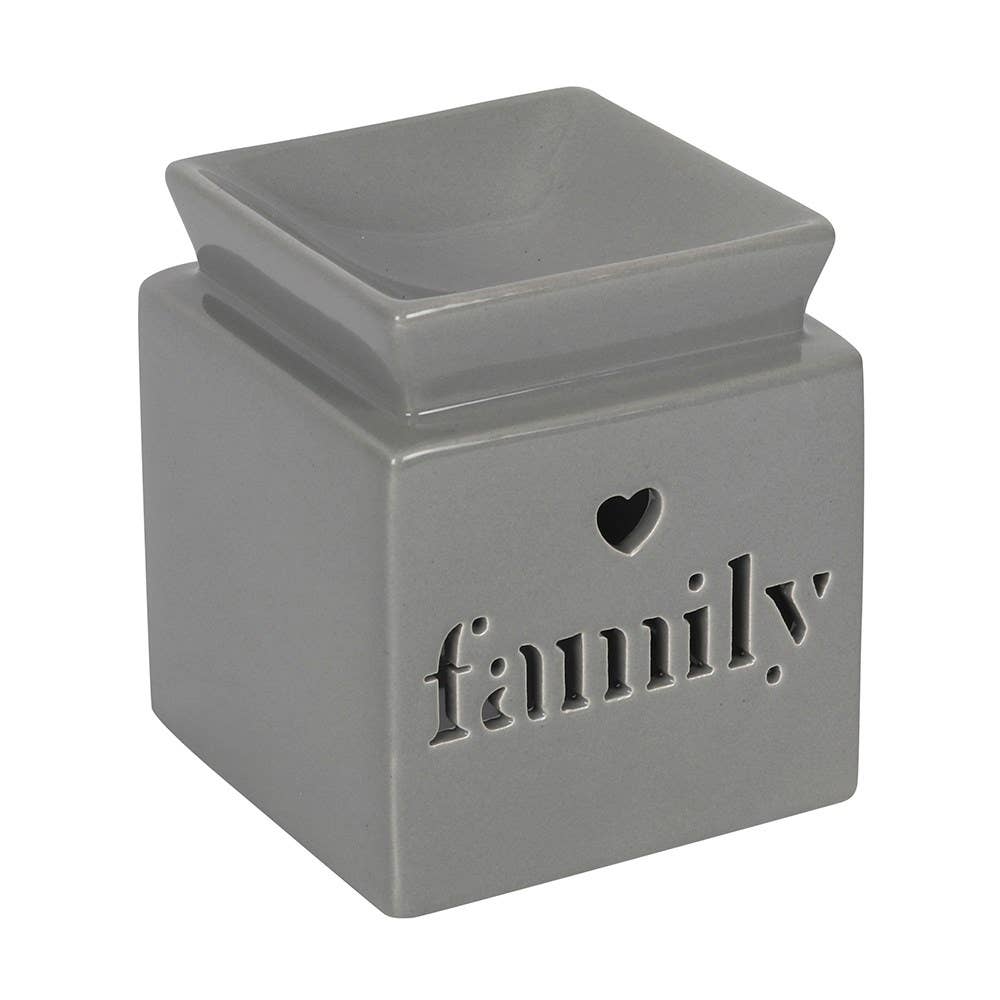 Grey Family Cut Out Oil Burner and Wax Warmer - 7 Semicolon Couture