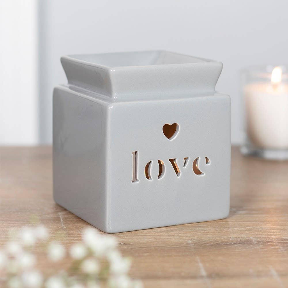 Grey Love Valentine's Day Oil Burner and Wax Warmer - 7 Semicolon Couture