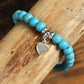 Heart Pendant Turquoise Beads Western Bracelet - 7 Semicolon Couture