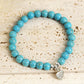 Heart Pendant Turquoise Beads Western Bracelet - 7 Semicolon Couture