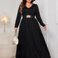 Honey Plus Size Cutout V - Neck Long Sleeve Maxi Dress - 7 Semicolon Couture