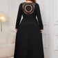 Honey Plus Size Cutout V - Neck Long Sleeve Maxi Dress - 7 Semicolon Couture